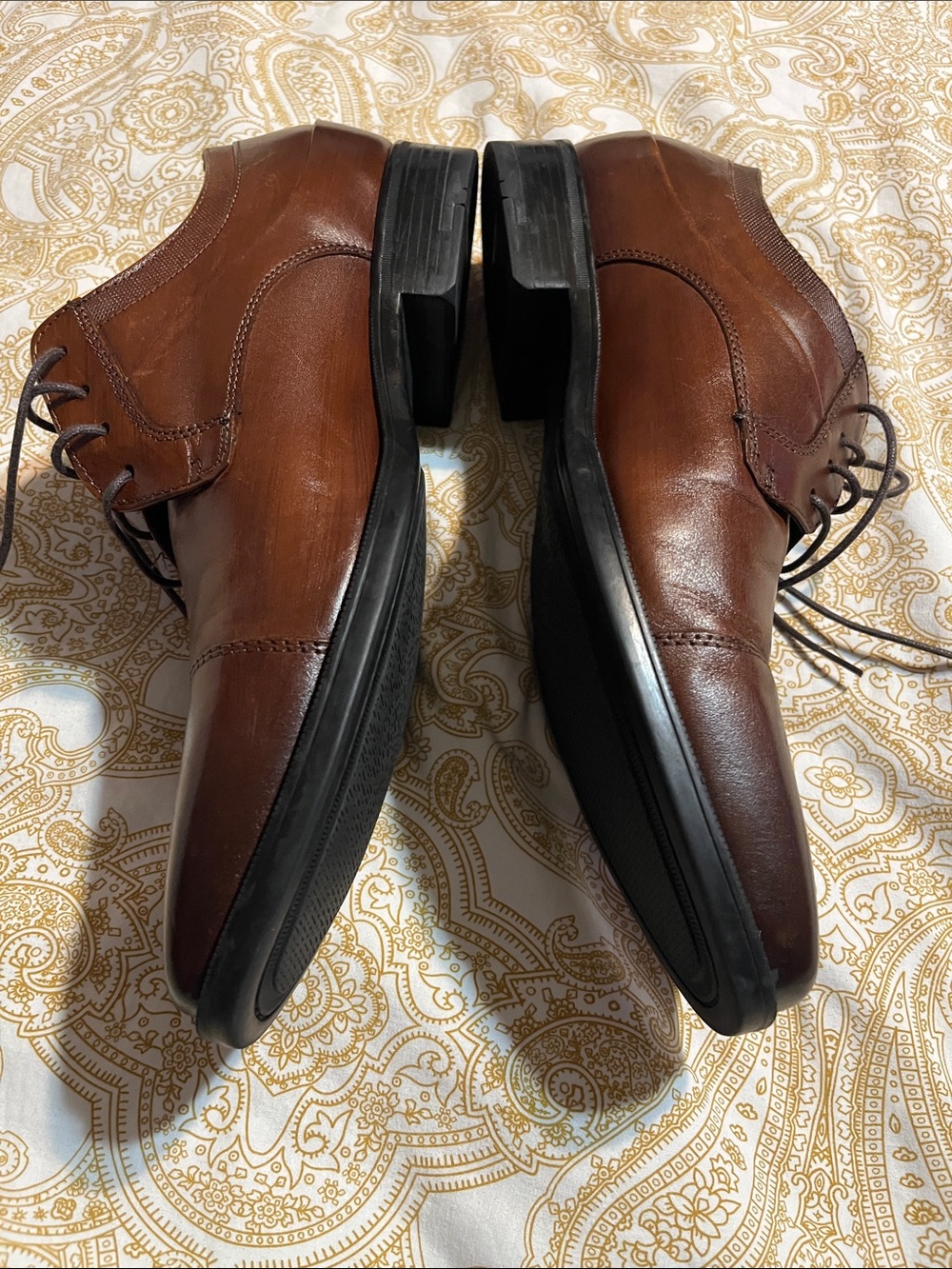 Johnston & Murphy Brown Leather Derby Shoes - Picture 4 of 8